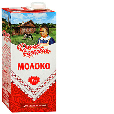 Молоко Домик в деревне ультрапастеризованное 6%