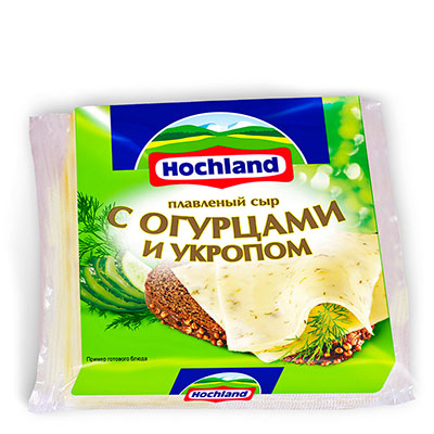 Сыр Hochland плавленый с огурцами и укропом 40%