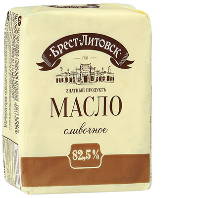 Масло Брест-Литовск сладко-сливочное несоленое 82,5%